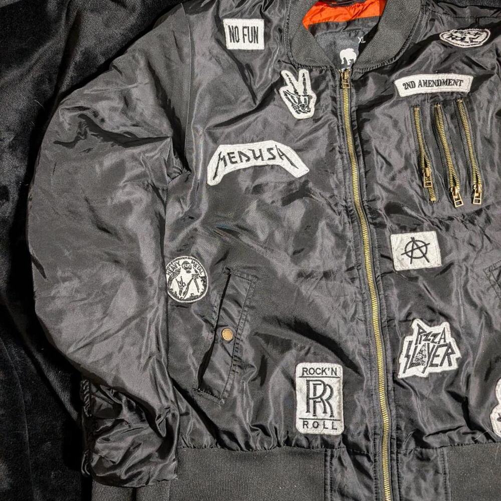 Mens patchwork bomber jacket - Picture 2 of 5